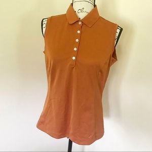Nike Golf Fit Dry Orange Golf Button Down Tank